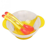 Silicone Bowl With Suction ,  Matches With Fork And  Spoon Set