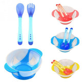 Silicone Bowl With Suction ,  Matches With Fork And  Spoon Set