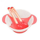 Silicone Bowl With Suction ,  Matches With Fork And  Spoon Set