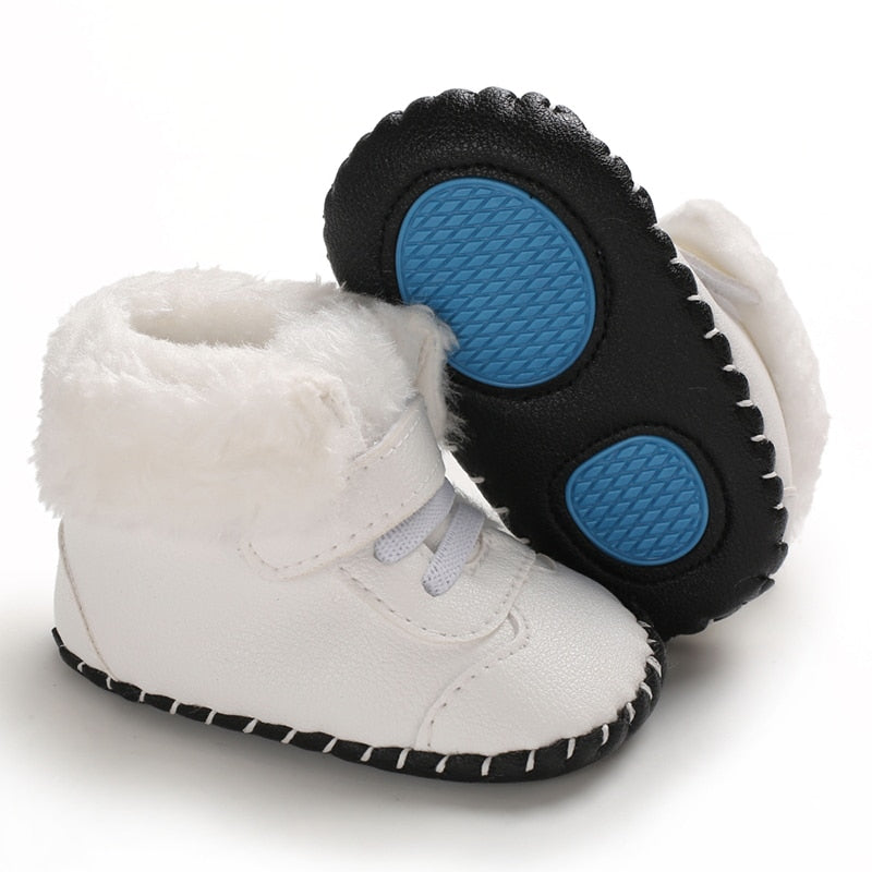 Non-slip Baby Boy / Girl Leather and Fleece Made Boots