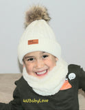 Baby/Kid Stretchable Knitted  Wool Hat And Scarf Set