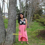 Mom And Me Matching Sleeveless  Irregular Long Flower Dress