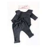 Pink and Black Romper Set Top With Pants For Your Little Girl