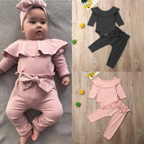 Pink and Black Romper Set Top With Pants For Your Little Girl