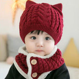 Baby/Kid  Beanie Knitted Wool And Cotton  Hat and Scarf Set 0 to 4 Years Old