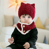 Baby/Kid  Beanie Knitted Wool And Cotton  Hat and Scarf Set 0 to 4 Years Old