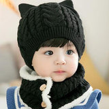 Baby/Kid  Beanie Knitted Wool And Cotton  Hat and Scarf Set 0 to 4 Years Old