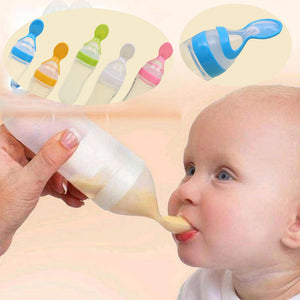 Silicone Baby Feeding Bottle With Spoon