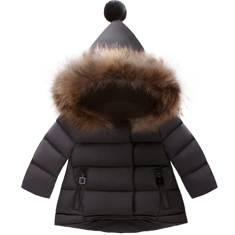 Fashionable Winter Jackets for Boys/Girls With  Fur Hoody