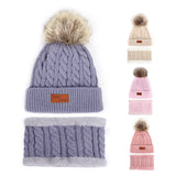 Baby/Kid Stretchable Knitted  Wool Hat And Scarf Set