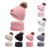 Baby/Kid Stretchable Knitted  Wool Hat And Scarf Set