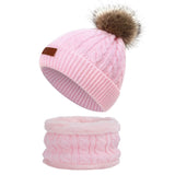 Baby/Kid Stretchable Knitted  Wool Hat And Scarf Set