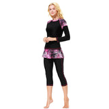 Mom and Daughter Matching Swim Wear  Set Pink/Black Color