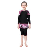 Mom and Daughter Matching Swim Wear  Set Pink/Black Color