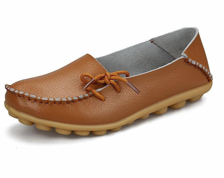 Genuine Leather Shoes For Mommy And Daughter Light Brown Color