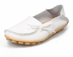 Genuine Leather Shoes For Mommy And Daughter Color White