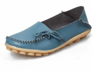 Genuine Leather Shoes For Mommy And Daughter Color Blue