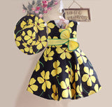 Floral European Style Baby Dress with Cap set For Summer Outfit