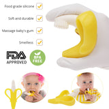 BPA FREE Baby Banana Silicone Teether and Toy / Banana Toothbrush Shaped