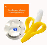 BPA FREE Baby Banana Silicone Teether and Toy / Banana Toothbrush Shaped