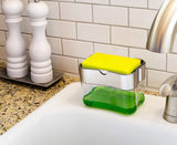 Dish Washing Liquid Soap Pump Dispenser 2-in-1 With Sponge