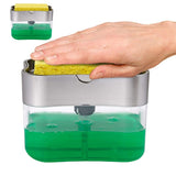 Dish Washing Liquid Soap Pump Dispenser 2-in-1 With Sponge