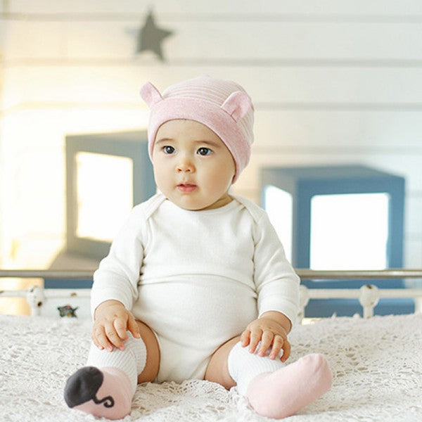 Cute Soft Cotton Baby Beanie with Ears