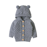 Baby Autumn / Winter Warm Coat Sweater Hooded with 2 pompoms