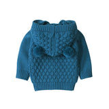 Baby Autumn / Winter Warm Coat Sweater Hooded with 2 pompoms