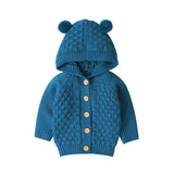 Baby Autumn / Winter Warm Coat Sweater Hooded with 2 pompoms